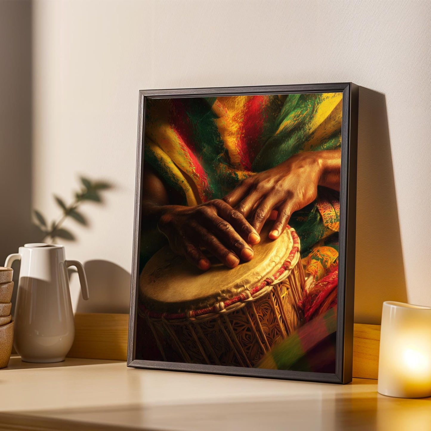 Traditional Djembe Wall Art Print Soluna Soul