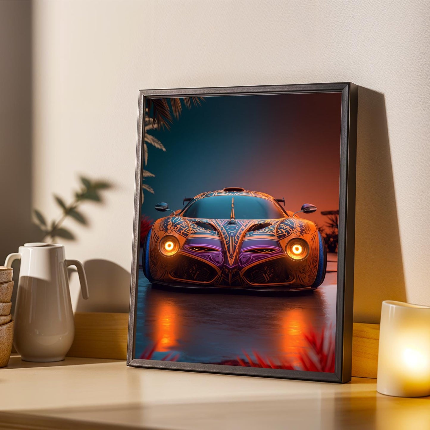 Afrofuturism Sports Car Wall Art Print