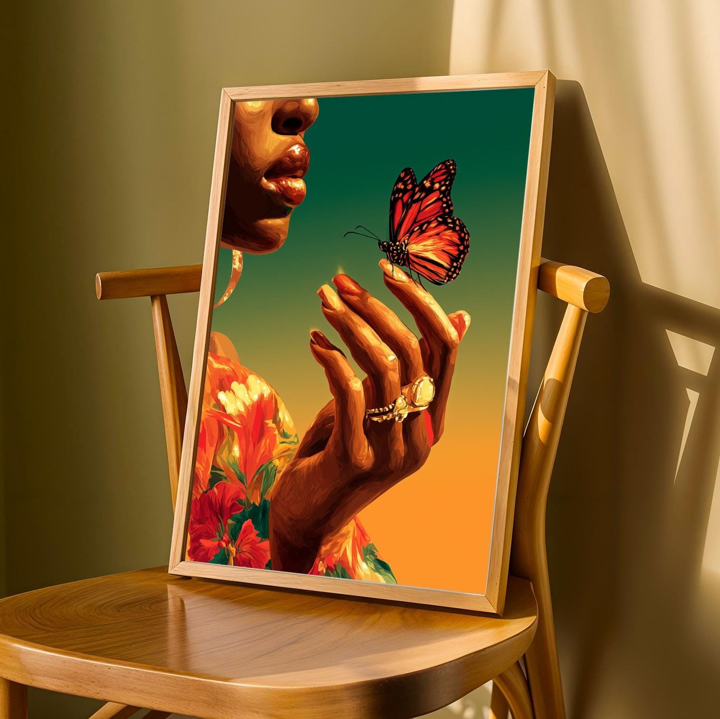 Butterfly Whisper Afrocentric Wall Art Print