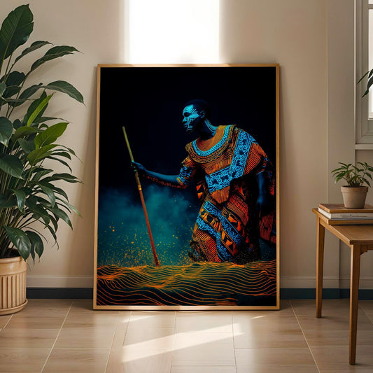Untamed Spirit African Warrior Wall Art Print Soluna Soul