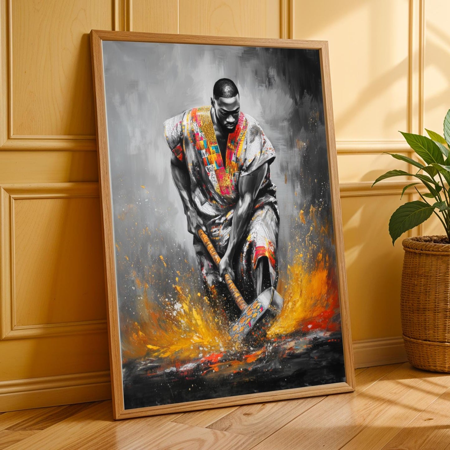 Untamed Spirit African Warrior Wall Art Print