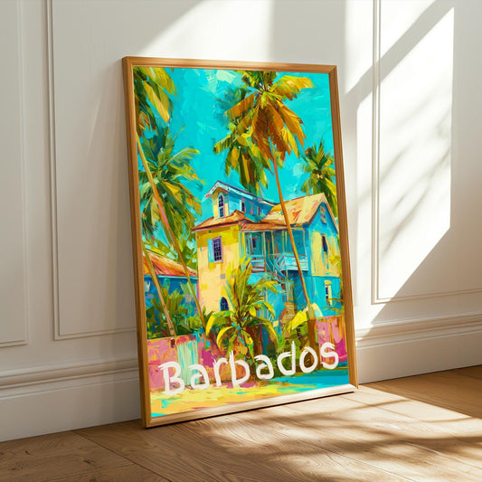 Barbados Tropical House Travel Wall Art Print Soluna Soul