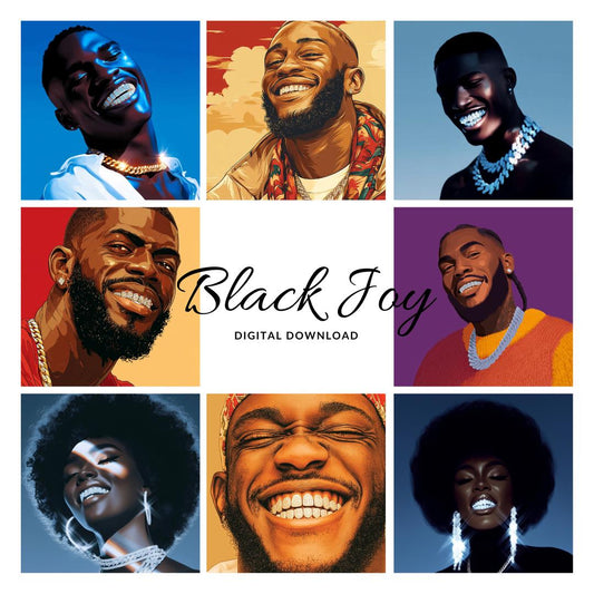 Black Joy Wall Art Print: Portraits of Joyful Black Men & Women (Digital Download)