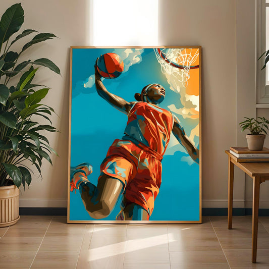 Basketball Dunk Wall Art Print Soluna Soul