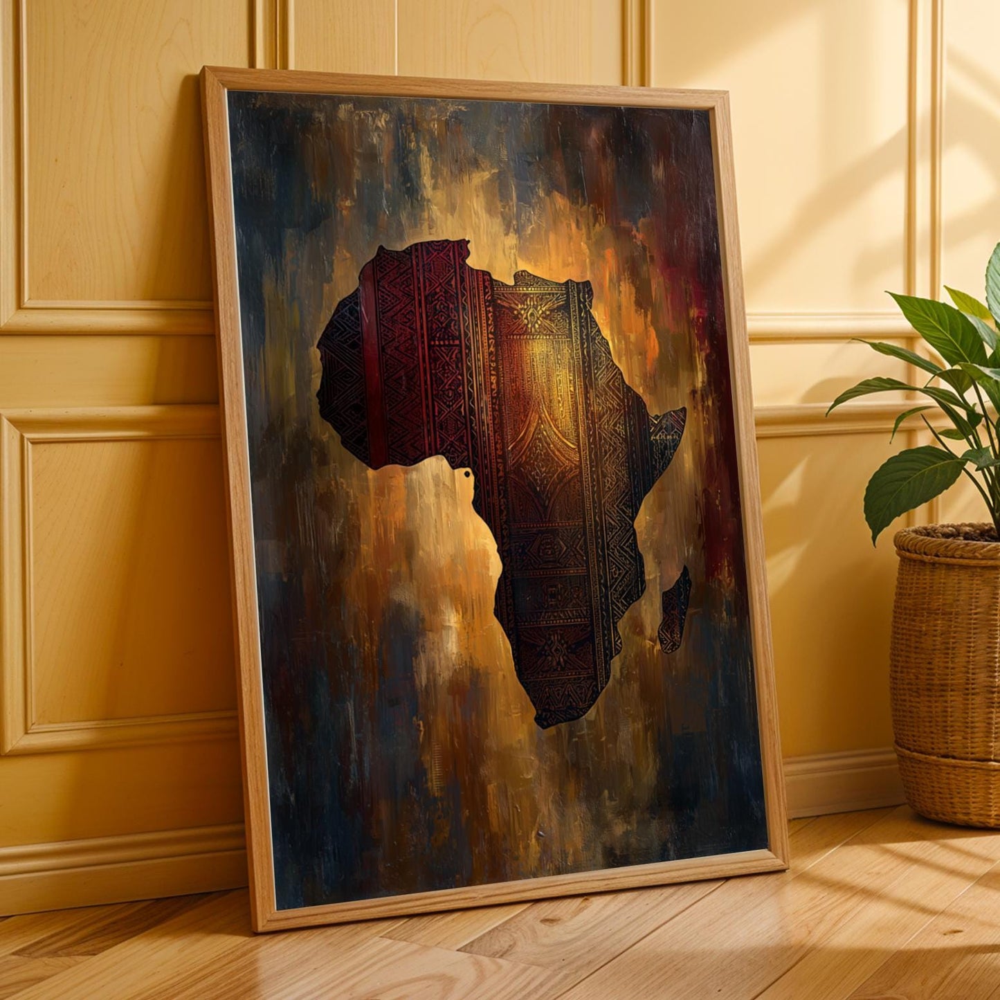 African Map Silhouette Textures Wall Art Print Soluna Soul