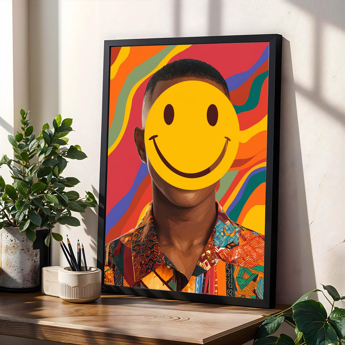 Smiley Face Portrait Wall Art Print Soluna Soul