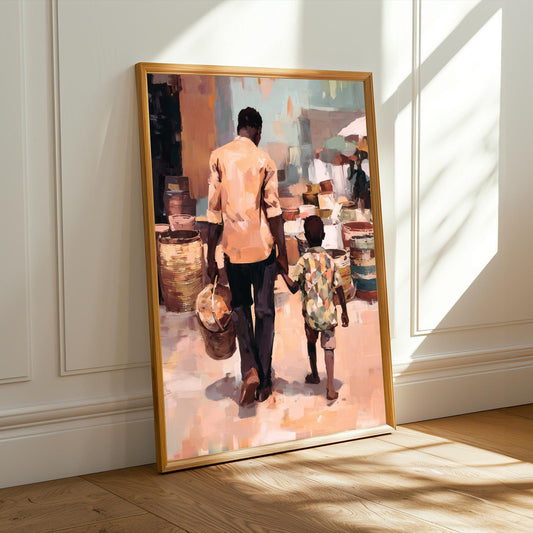 Busy Market Street Wall Art Print Soluna Soul