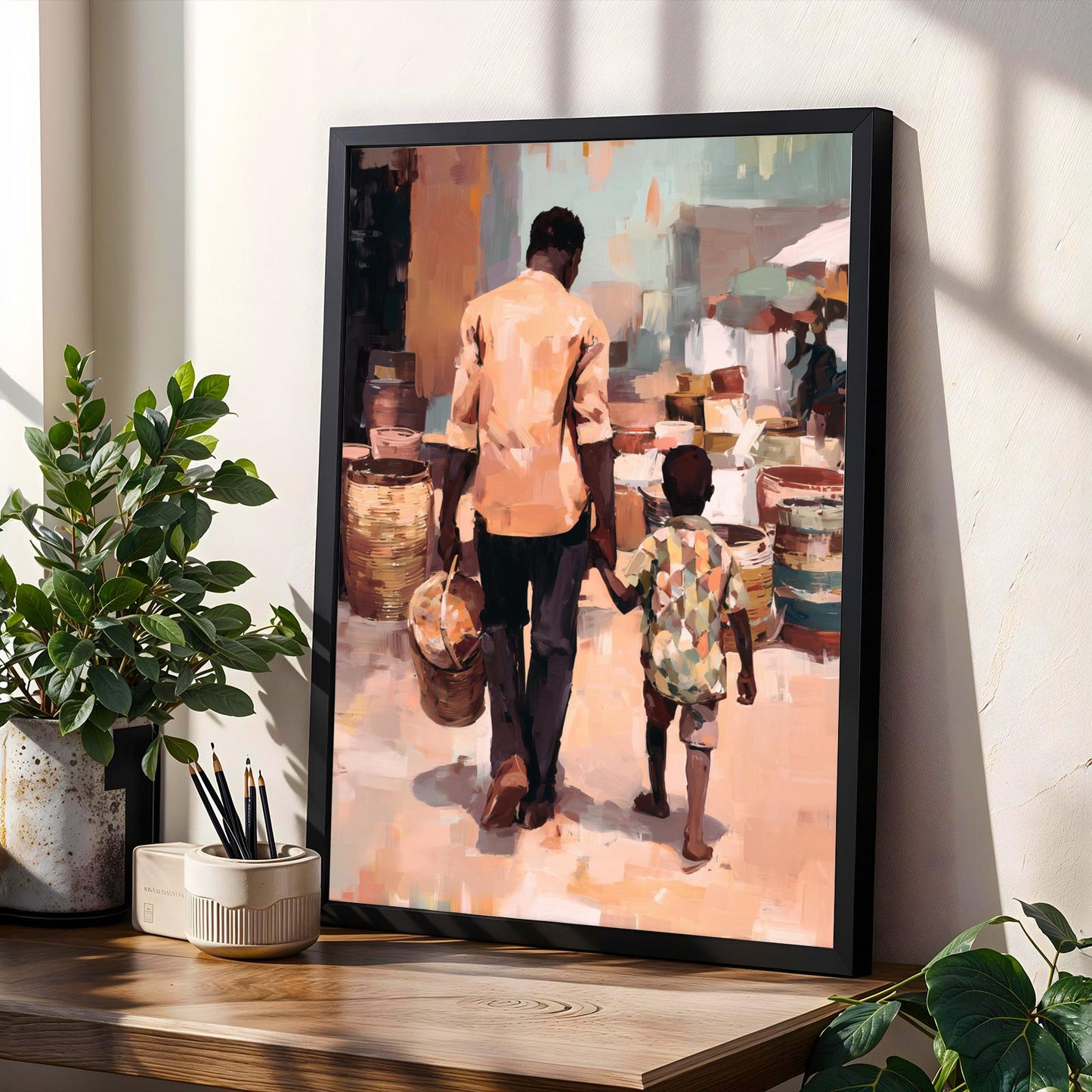 Busy Market Street Wall Art Print Soluna Soul