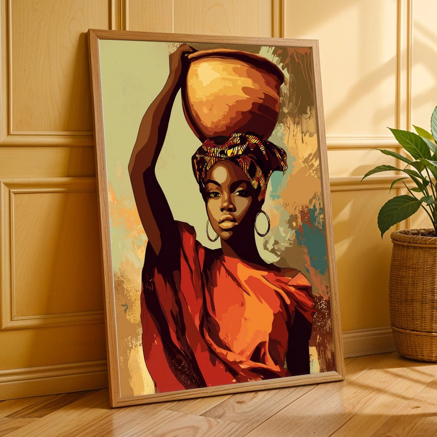 African Woman Carrying Clay Pot Soluna Soul