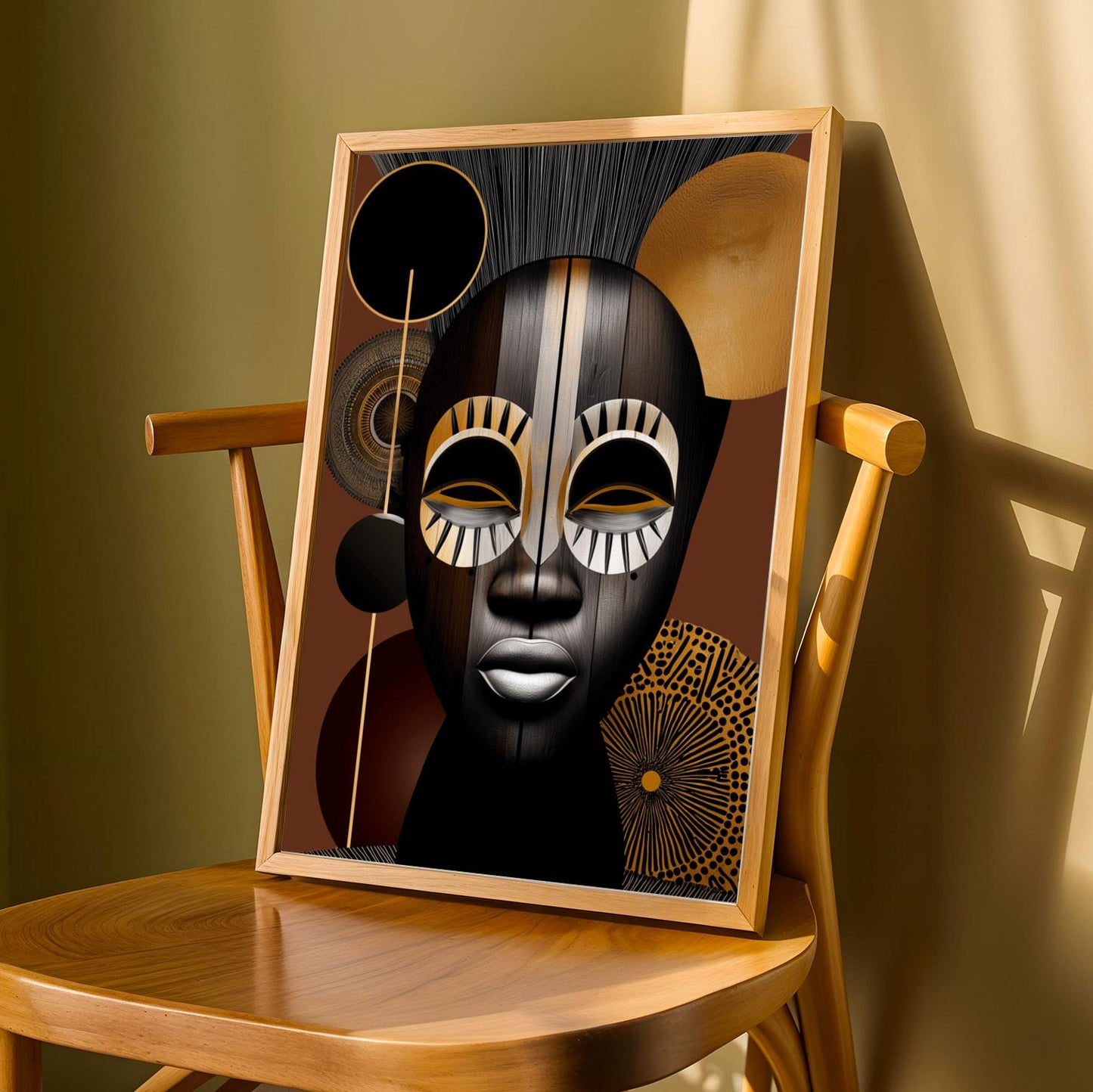 African Mask Wall Art Print 2 Soluna Soul