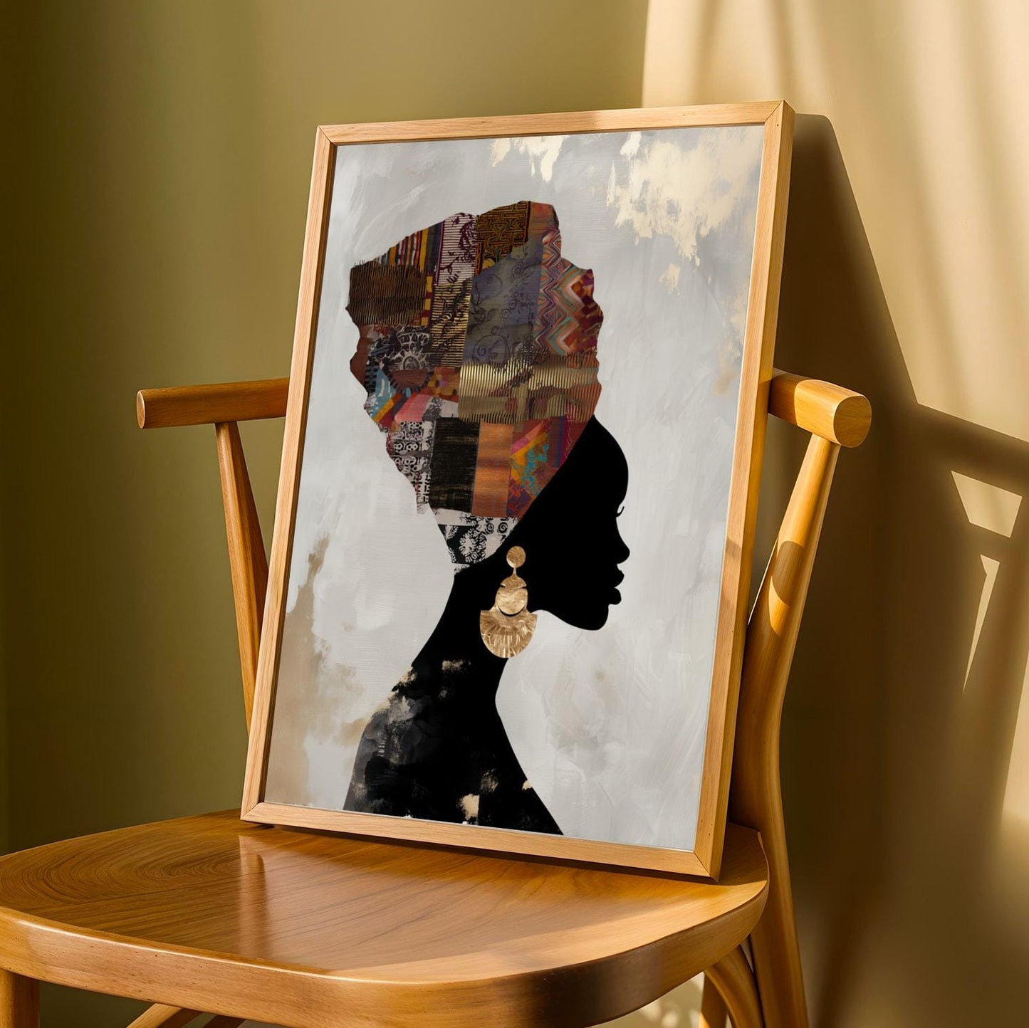 African Woman Wall Art | Black Woman Silhouette Print | Afrocentric Modern Home Decor Soluna Soul