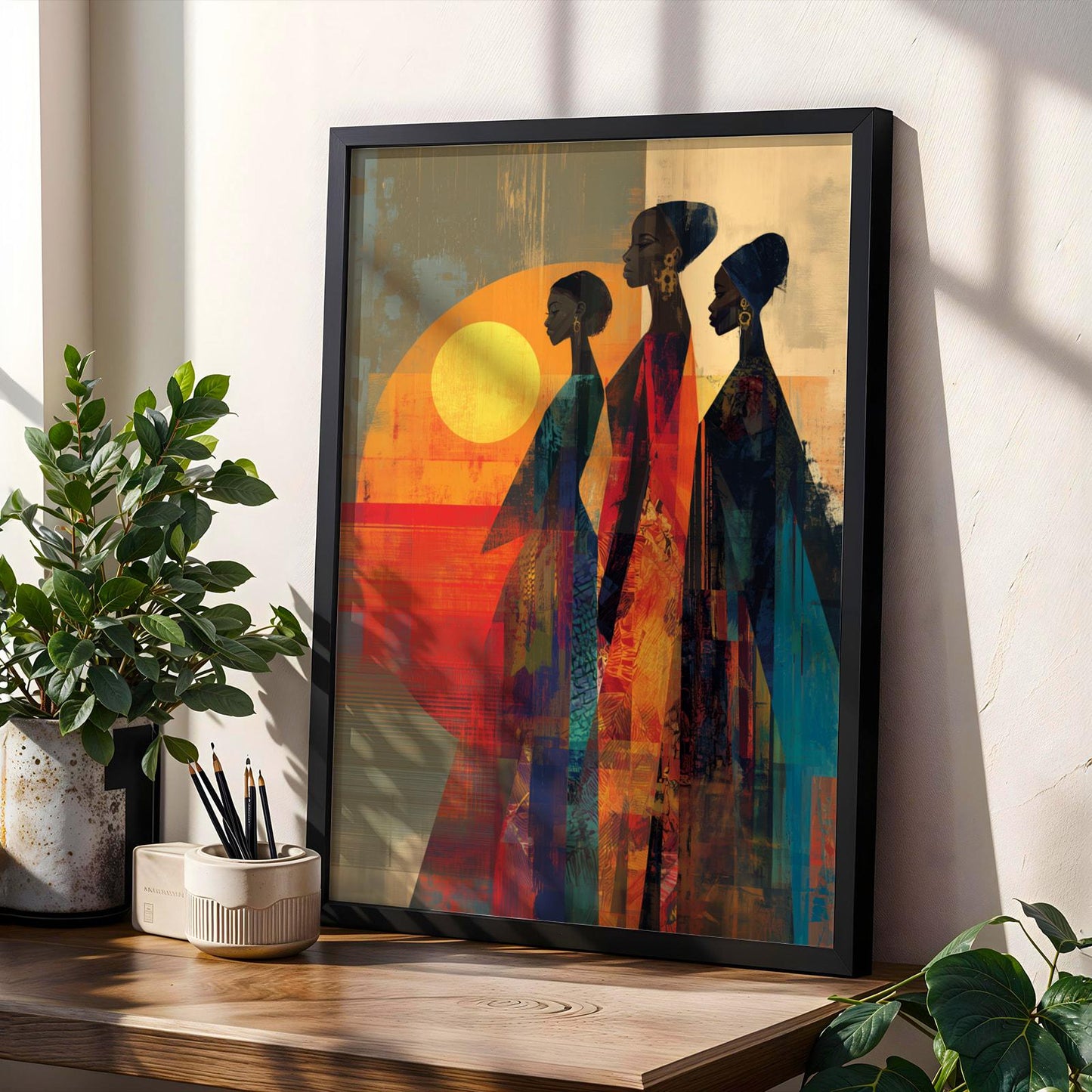 African Women Sunset Wall Art Print Soluna Soul