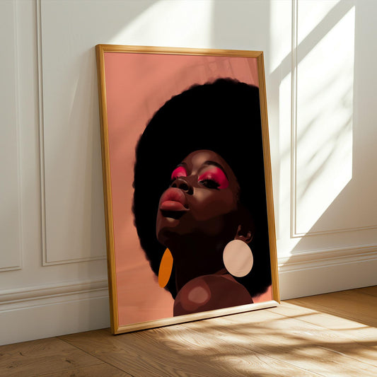 Black Woman Afro Wall Art Print Soluna Soul