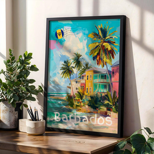 Barbados Tropical House Wall Art Print Soluna Soul