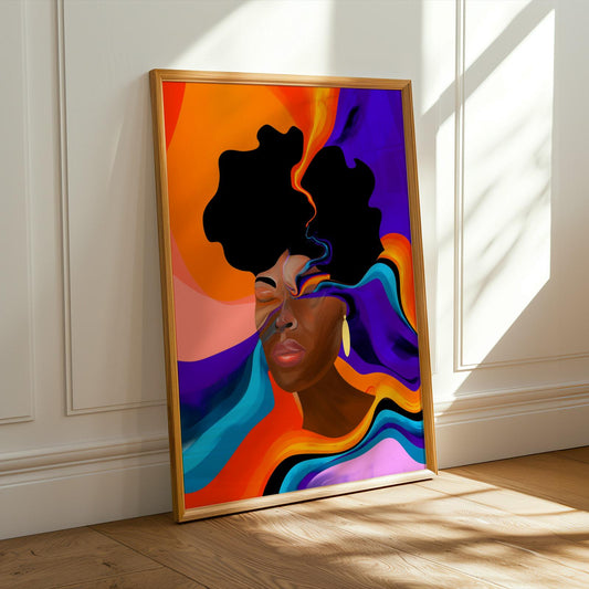 Abstract Black Beauty Woman Wall Art Print VI Soluna Soul