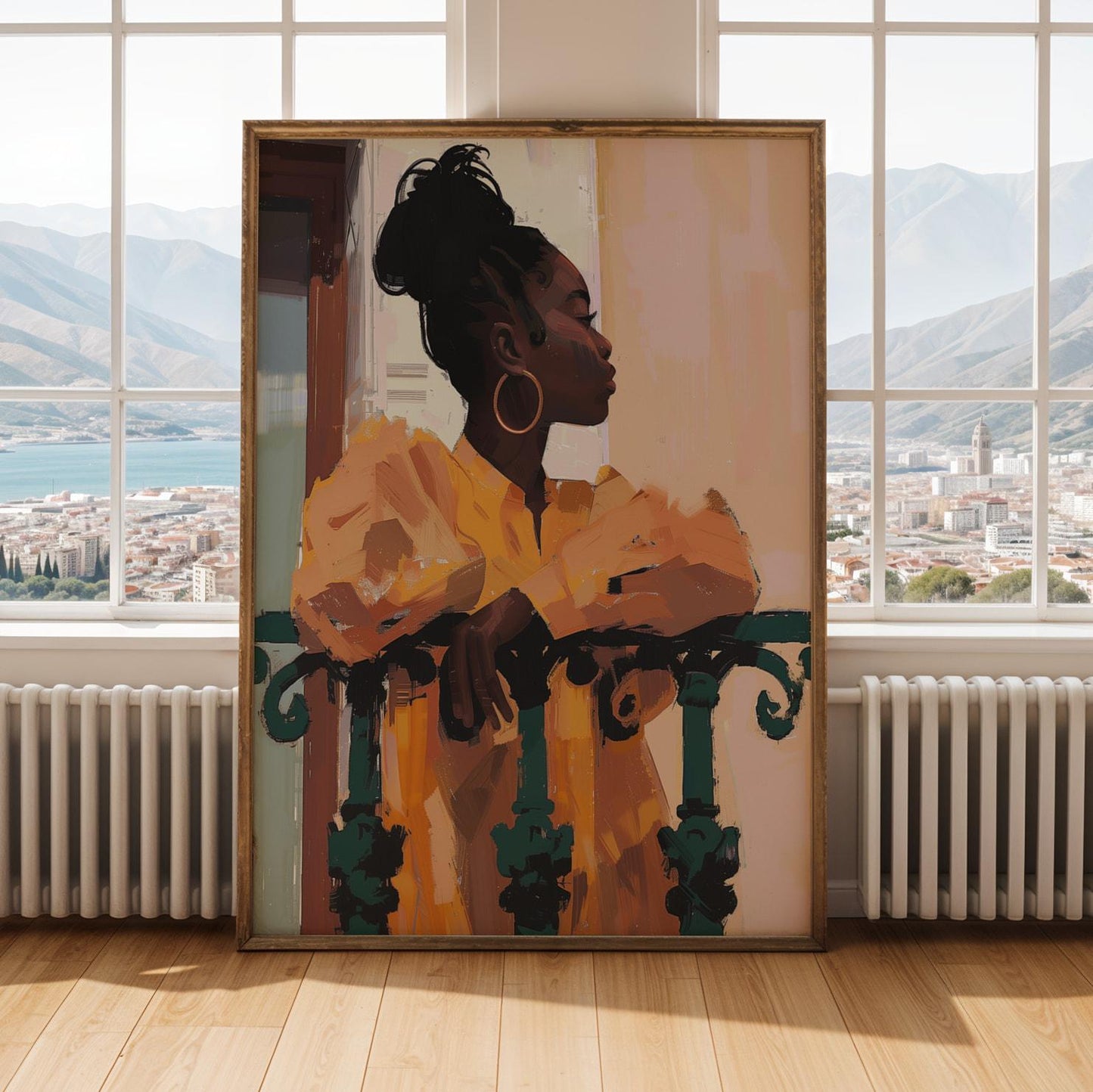 Black Woman Balcony Wall Art Print II Soluna Soul