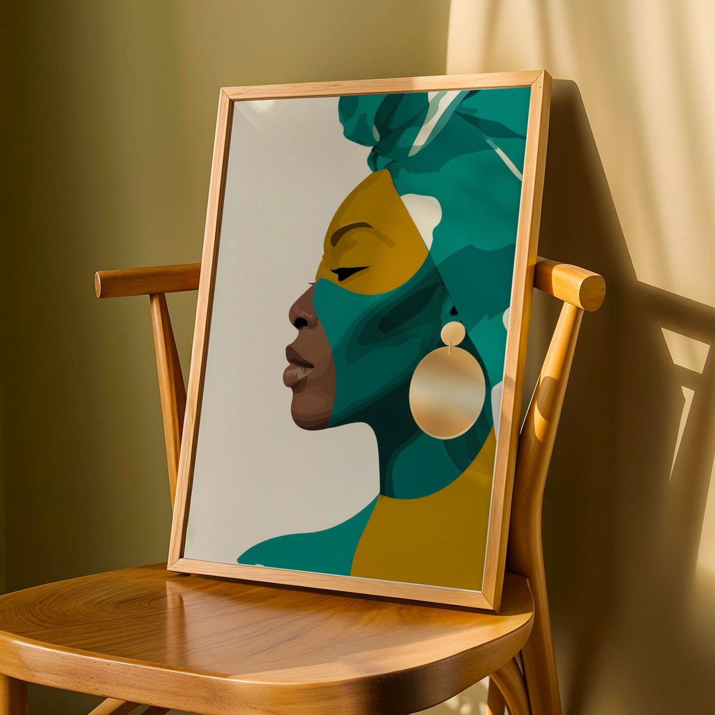 Modern African Woman Wall Art Print Soluna Soul