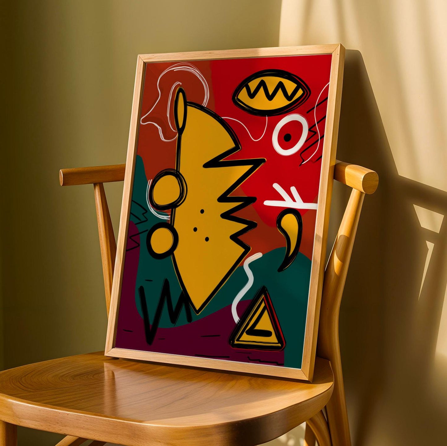 Bold African Abstract Wall Art Print Soluna Soul