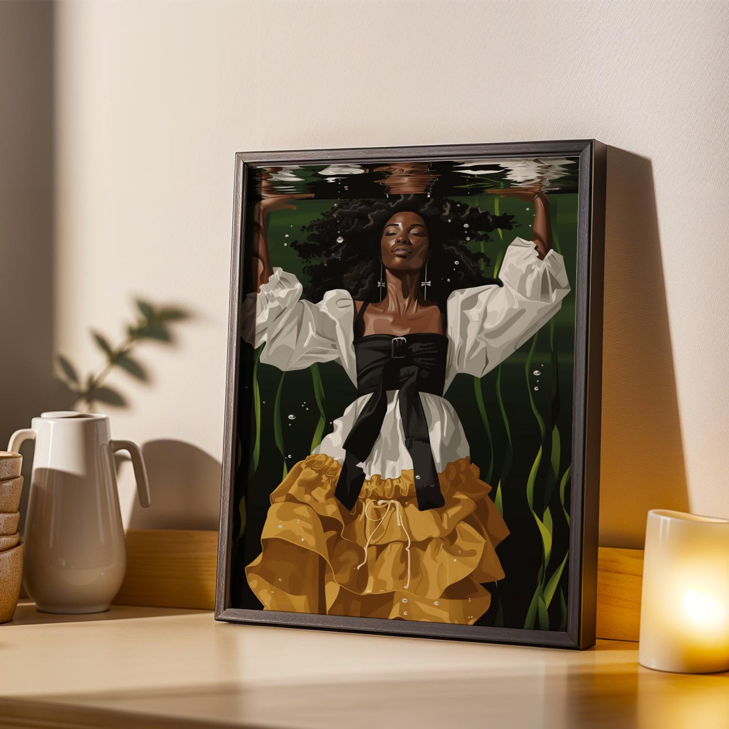 Black Women Underwater Wall Art Print III Soluna Soul