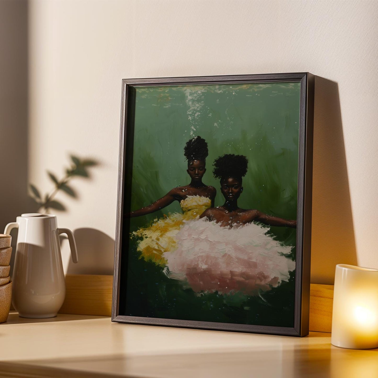 Black Women Underwater Wall Art Print II Soluna Soul