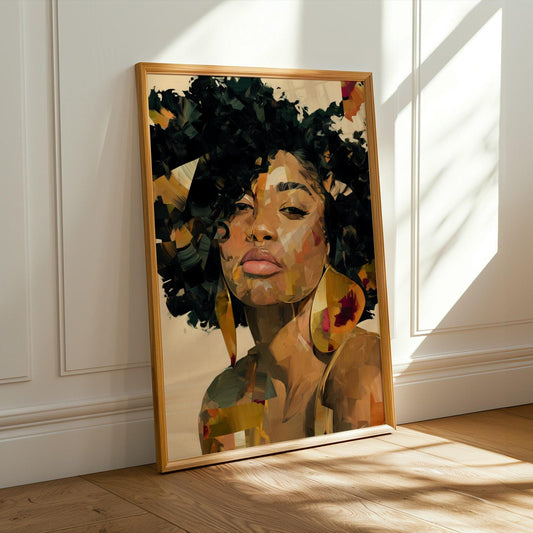 Abstract Black Beauty Woman Wall Art Print I Soluna Soul