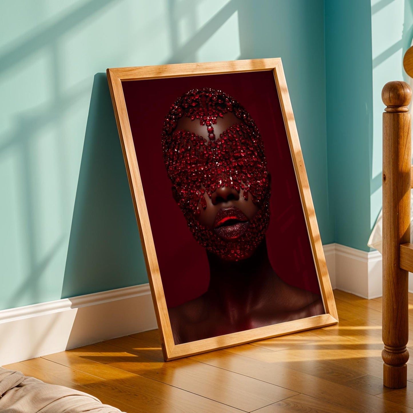 Red Crystal Face Wall Art Print Soluna Soul