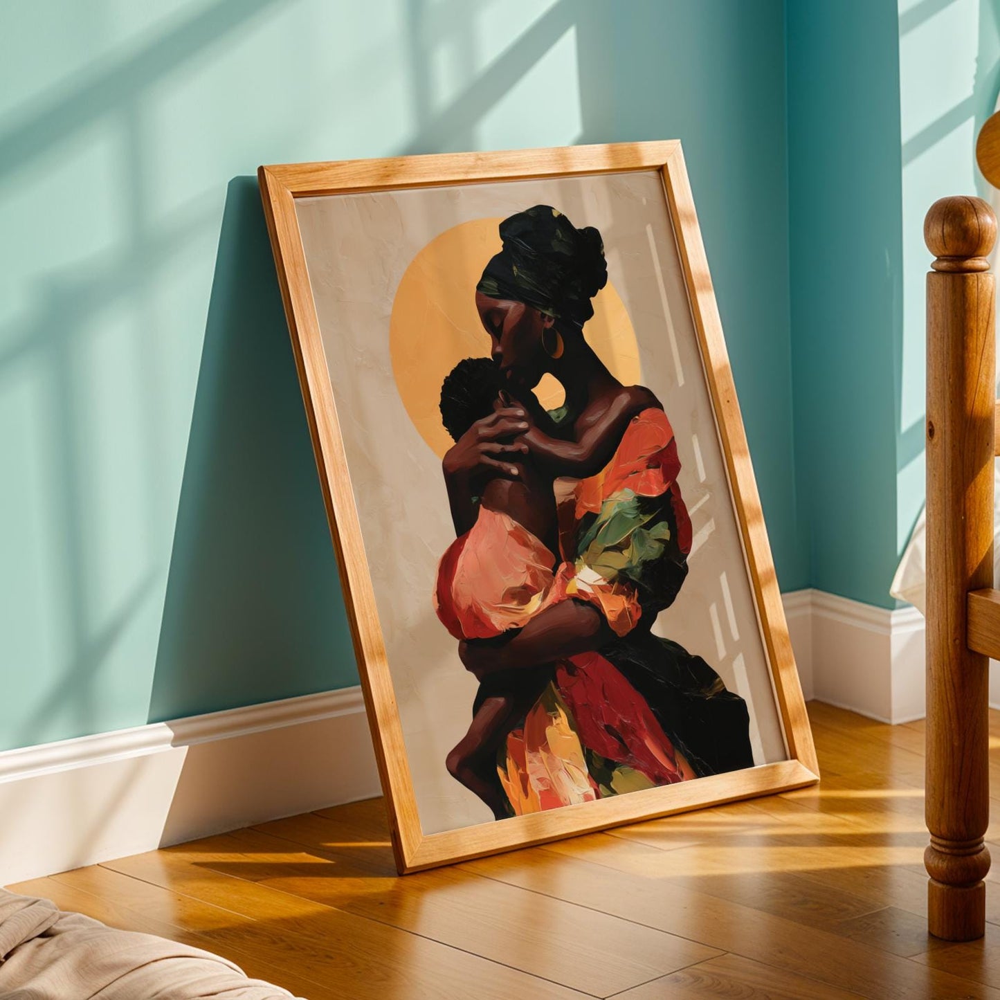 African Mother and Child II Wall Art Print Soluna Soul