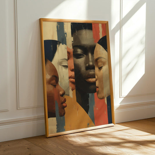 Three Faces Abstract Portrait Wall Art Print 130 Soluna Soul