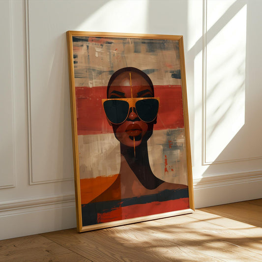 Abstract Face With Sunglasses Poster Wall Art Print 131 Soluna Soul