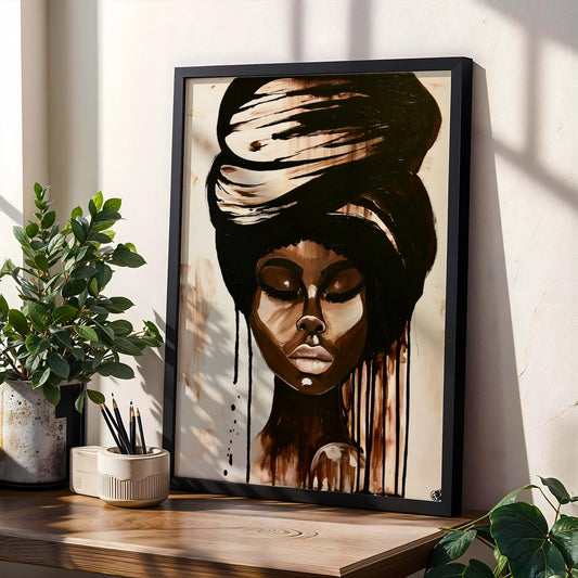 Abstract Woman Portrait Poster Wall Art Print 200 Soluna Soul