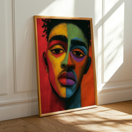 Abstract Male Portrait Wall Art Print 153 Soluna Soul