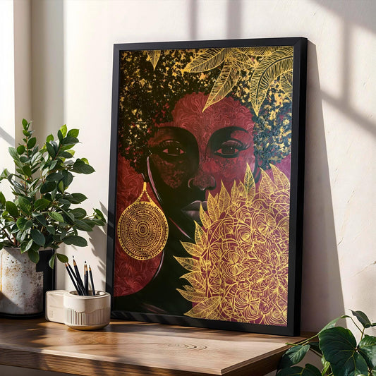 Abstract Woman Portrait Poster Wall Art Print 202 Soluna Soul