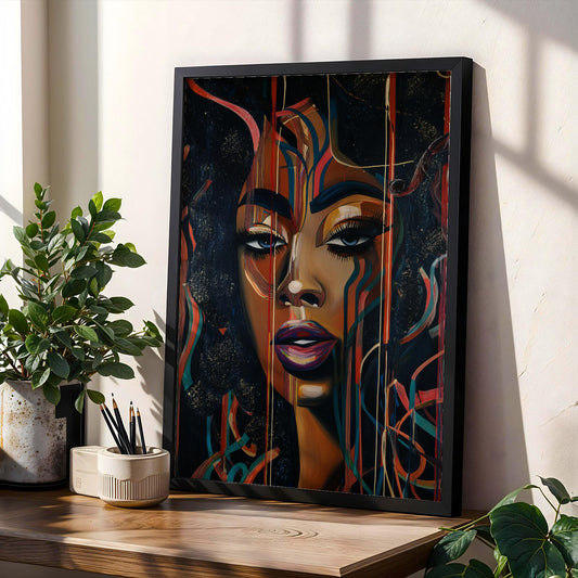 Abstract Black Woman Wall Art Print 326 Soluna Soul
