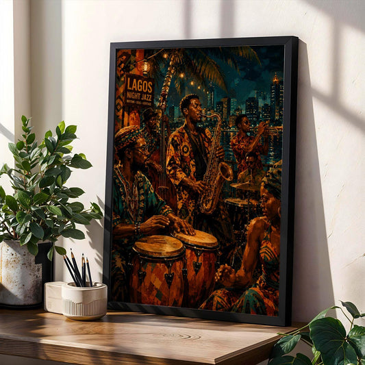 Lagos Night Jazz Wall Art Print 4 Soluna Soul