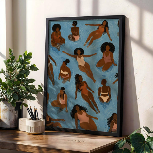 Black Girls Swimming Wall Art Print 272 Soluna Soul