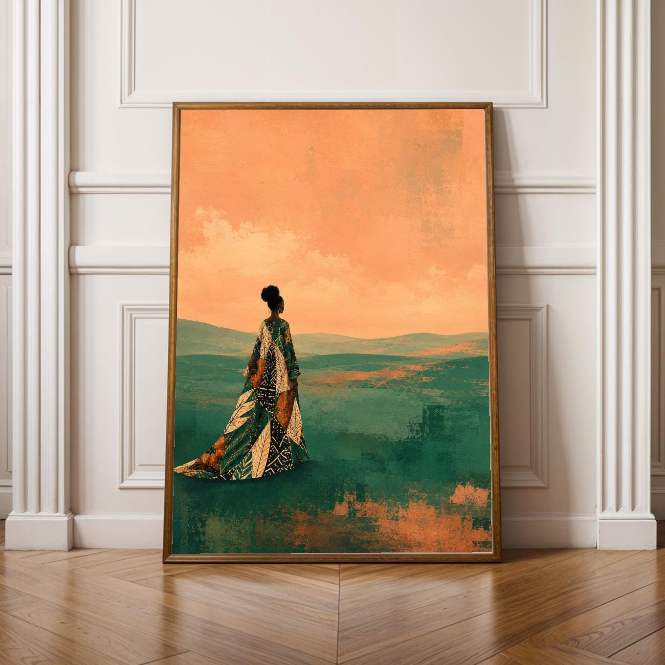 Abstract Ankara Sunset Wall Art Print 20 Soluna Soul