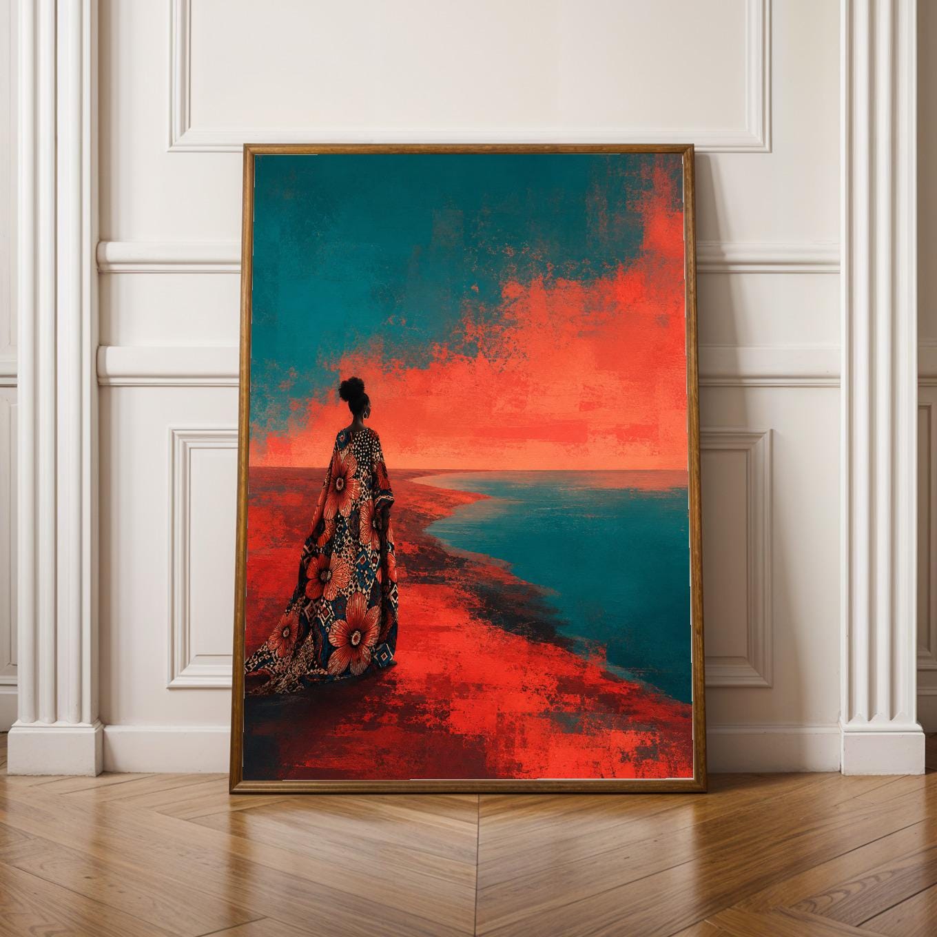 Abstract Ankara Sunset Wall Art Print 19 Soluna Soul