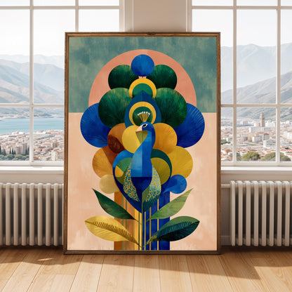 Stylized Peacock Wall Art Print