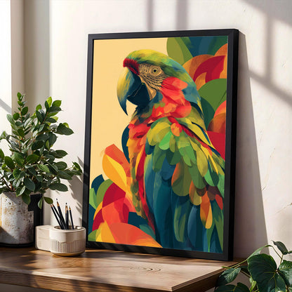 Colorful Tropical Parrot Wall Art Print