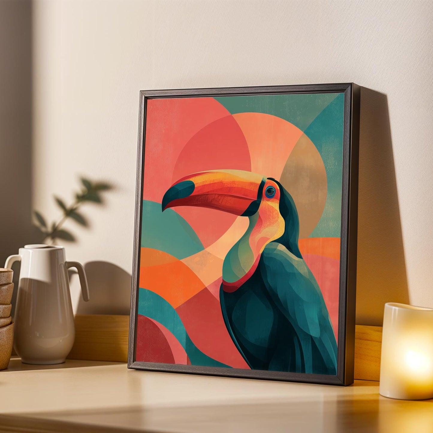 Geometric Toucan Wall Art Print