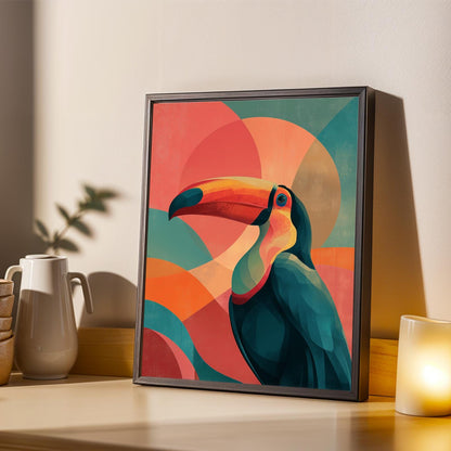 Geometric Toucan Wall Art Print