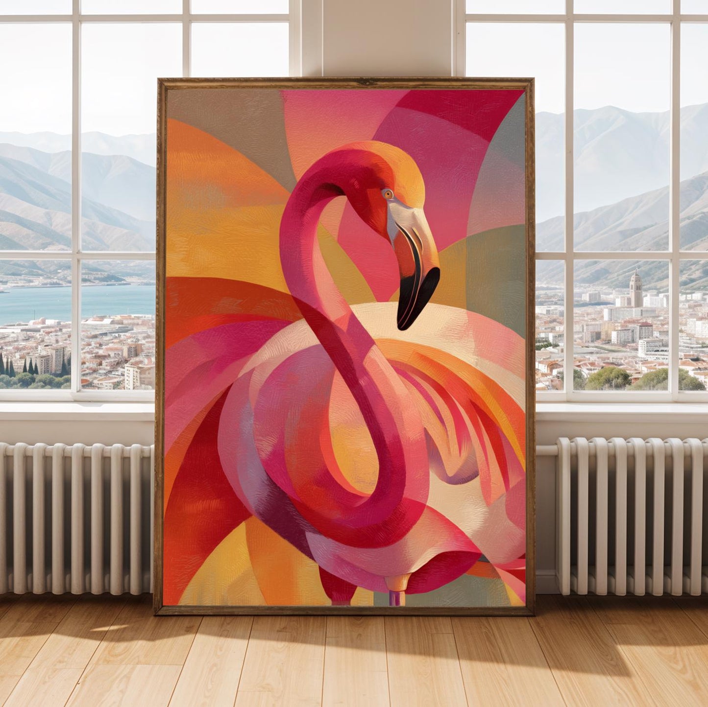 Abstract Flamingo Wall Art Print