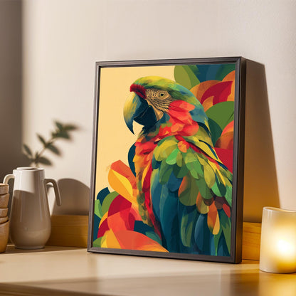 Colorful Tropical Parrot Wall Art Print
