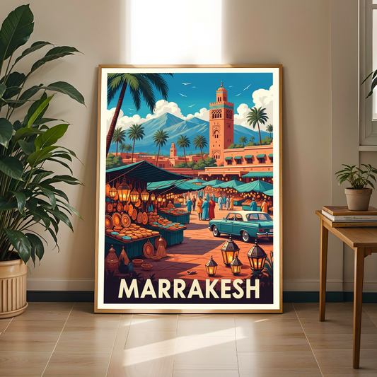 Marrakesh, Morocco Travel Poster