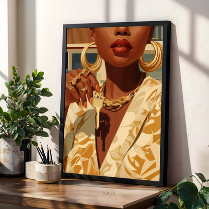 Modern House and Sports Car Close Up Wall Art Print