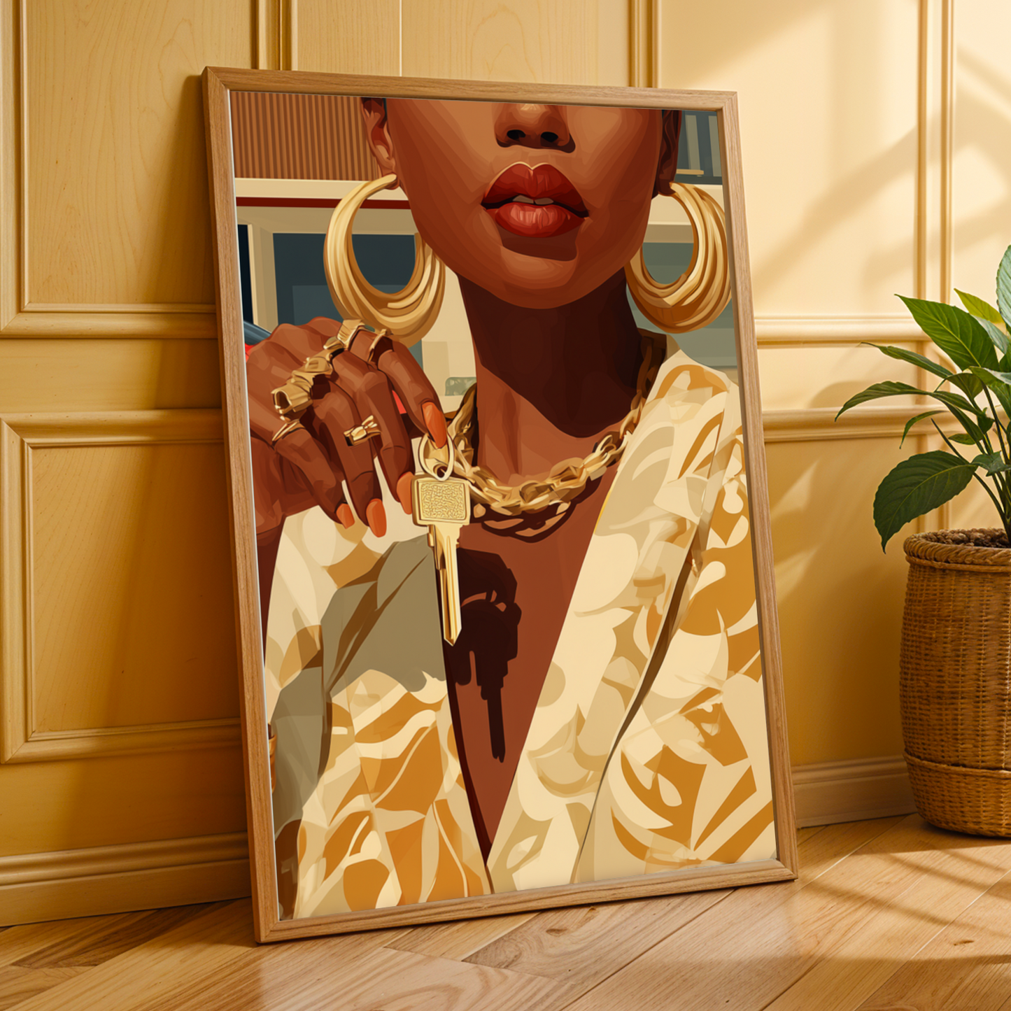 Modern House and Sports Car Close Up Wall Art Print