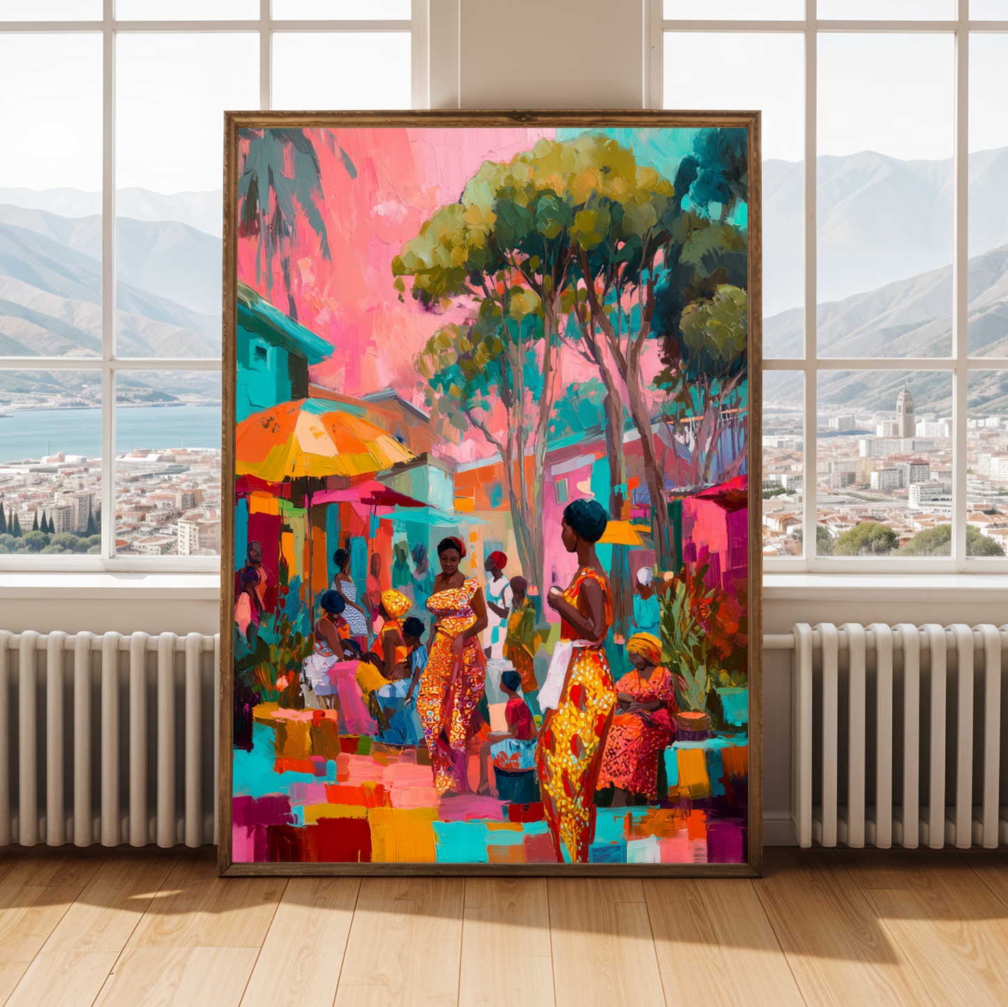 Market Rhythms -  African Culture Wall Art Print