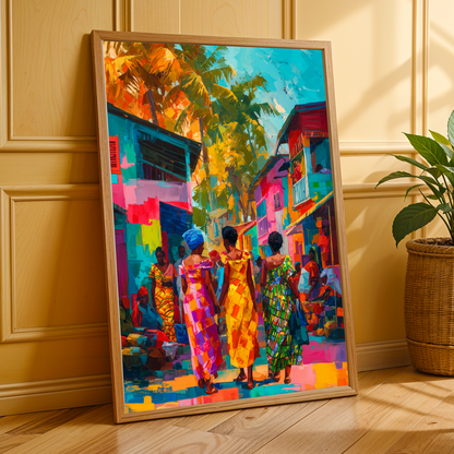 Market Rhythms -  African Culture Wall Art Print