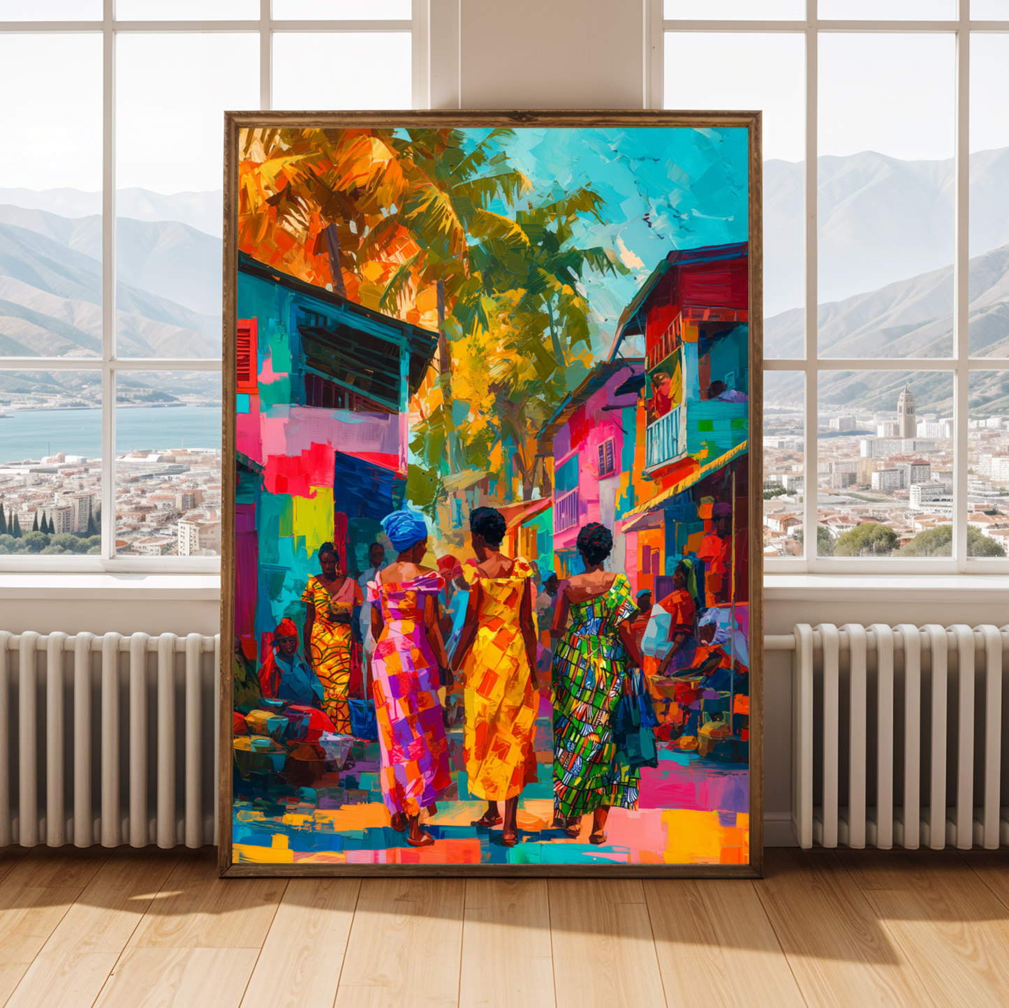 Market Rhythms -  African Culture Wall Art Print