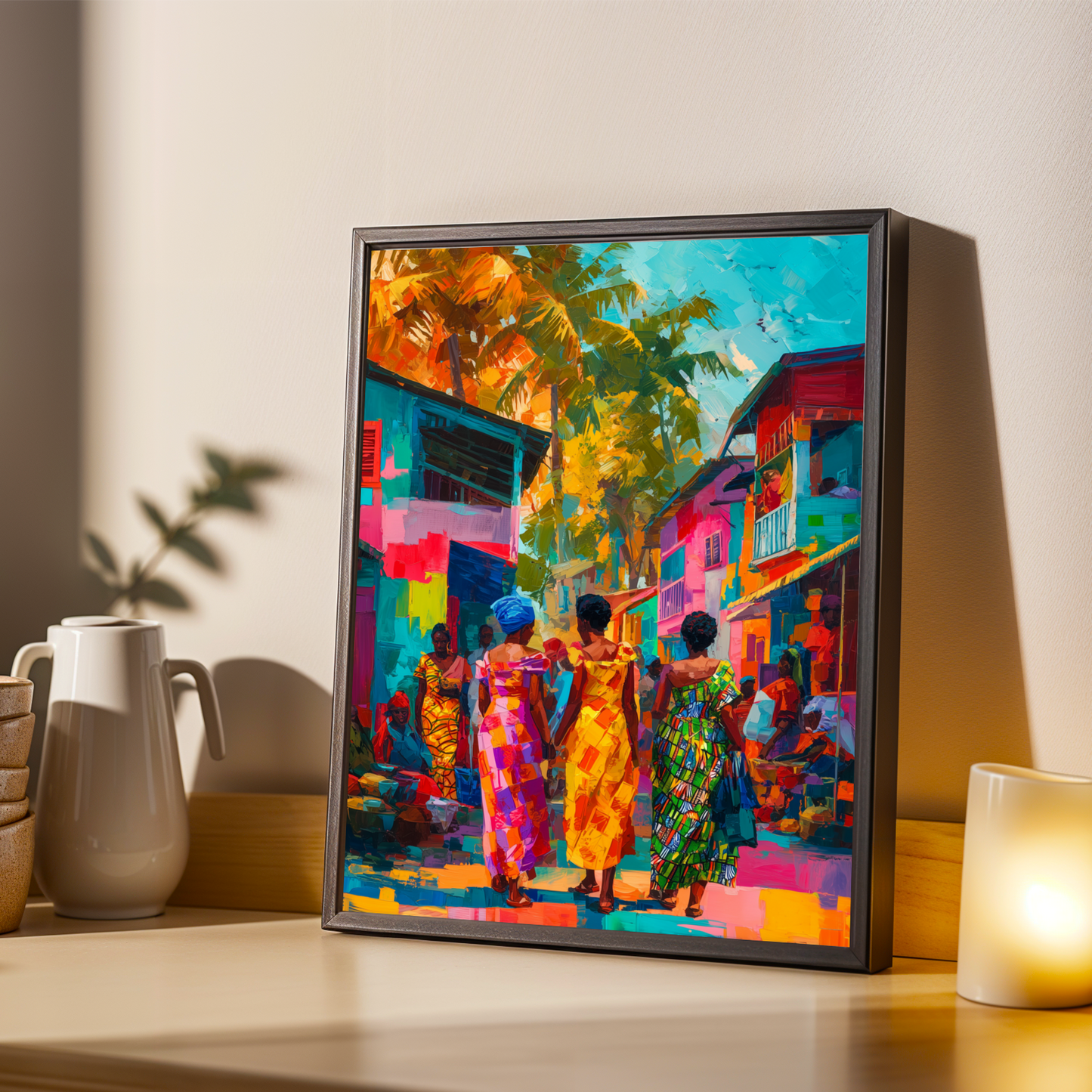 Market Rhythms -  African Culture Wall Art Print